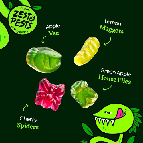 Wild Thingz Zesty Pests organic gummy sweets 130g (British brand)