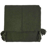 M&S Collection Knitted Tassel Throw, One Size, Dark Green