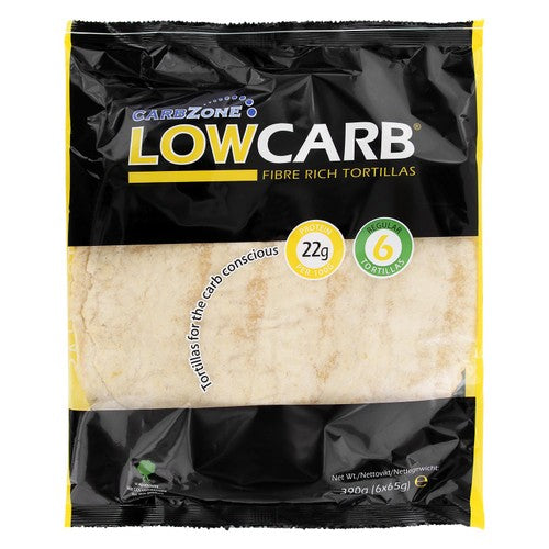 Carbzone LowCarb Fibre Rich Large Tortillas 65g - British product
