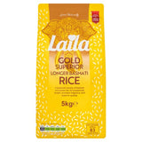 Laila Gold Long Grain Basmati Rice bag, UK version