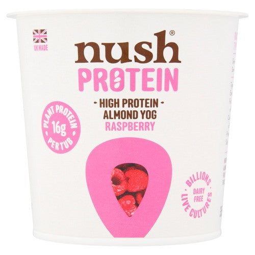 Nush Raspberry almond yoghurt 350g, imported from the UK
