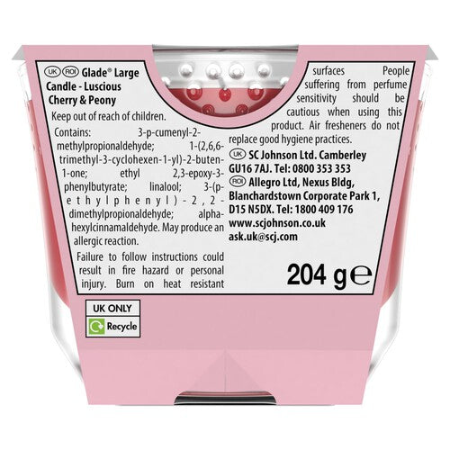 Glade Large Scented Candle, Peony & Cherry