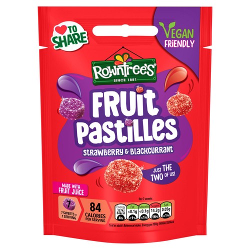 Rowntree's Fruit Pastilles Strawberry Blackcurrant 143g - British product