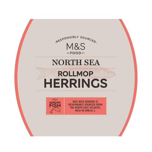 M&S Rollmop Herrings cured in marinade - British product