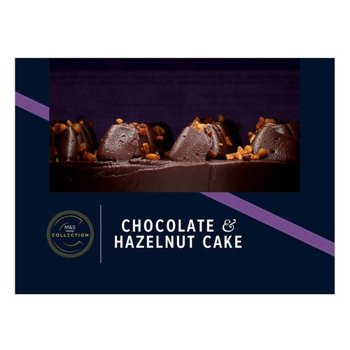 M&S chocolate hazelnut cake 990g, imported from the UK