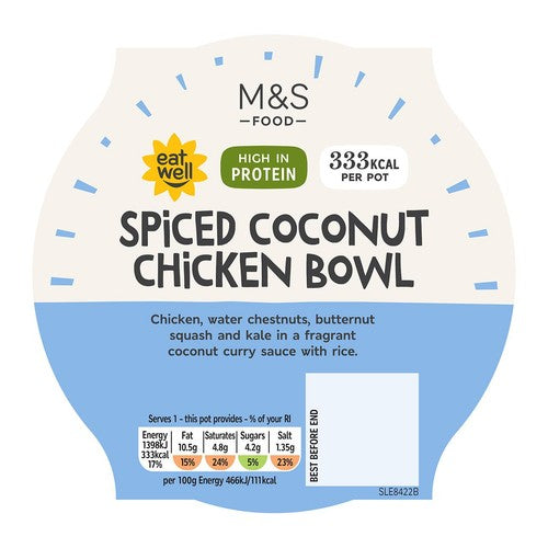 M&S Count On Us Coconut Chicken Bowl 300g, imported from the UK