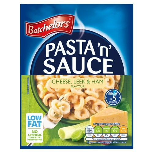 Batchelors instant pasta mix cheese, leek & ham 99g - British product