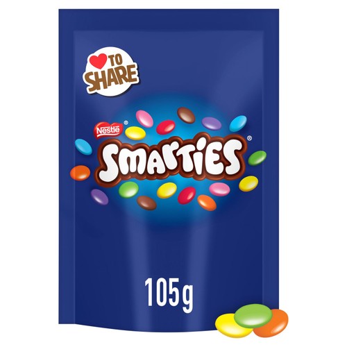Smarties milk chocolate sharing bag 105g (British brand)