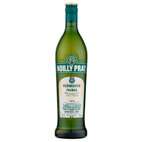 Noilly Prat dry vermouth with herbs and spices, imported from the UK