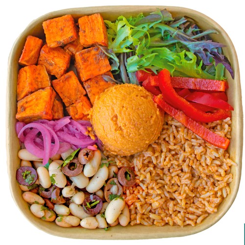 Pollen  Grace Superfood Red Pepper Houmous  Rice Salad Bowl