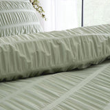 Catherine Lansfield Seersucker Single Duvet Set Sage