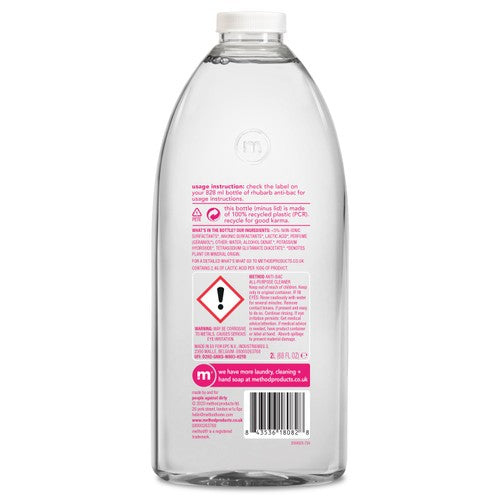 Method Antibacterial All Purpose Cleaner Refill Rhubarb 2L, imported from the UK