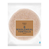 M&S Wholemeal Tortilla Wraps 8 x 62g, imported from the UK