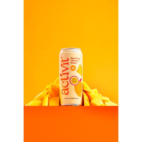 Activit sparkling vitamin water mango passionfruit, imported from the UK