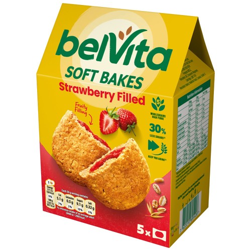 Belvita strawberry soft bakes breakfast biscuits - British product