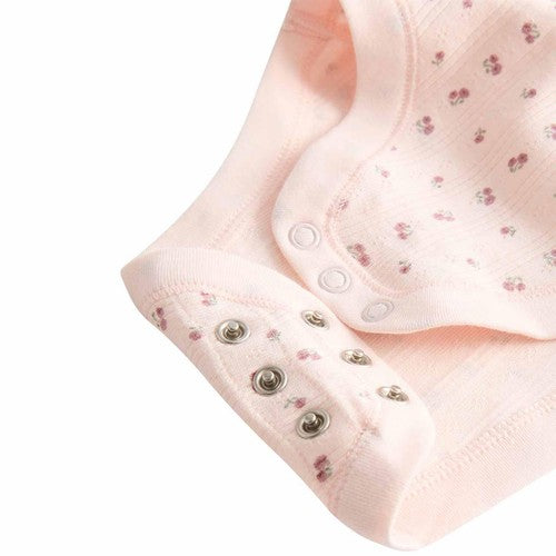 M&S Girls Floral Pointelle Bodysuit with Collar, 0-3 Months, Ivory