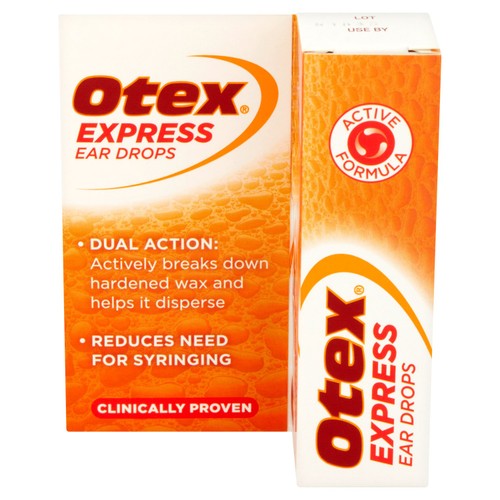 Otex Express eardrops 10ml, imported from the UK