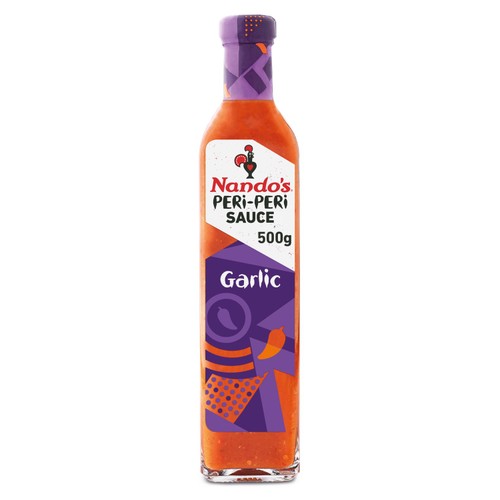 Nando's Peri-Peri Garlic hot sauce 500g, imported from the UK