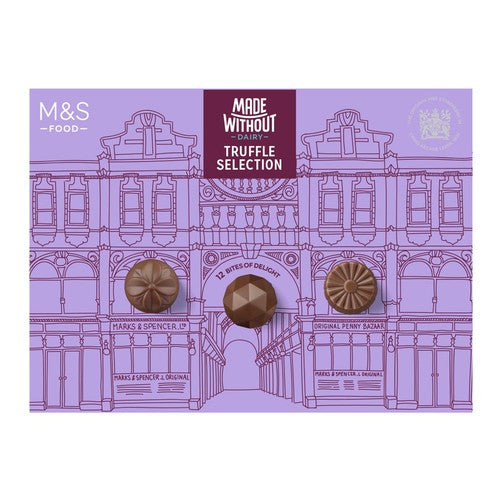 M&S vegan chocolate box assorted truffles 120g, imported from the UK