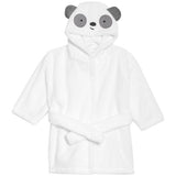 MS Panda Hooded Robe 0-3 Months White