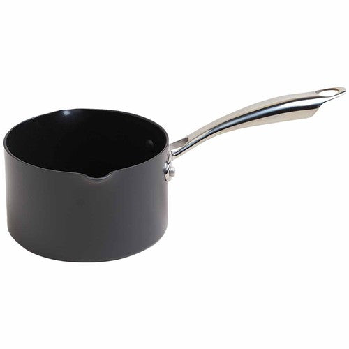 M&S Chef Hard Anodised 14cm Small Milk Pan, Black Mix