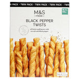 M&S Black Pepper Puff Pastry Twists 250g, imported from the UK