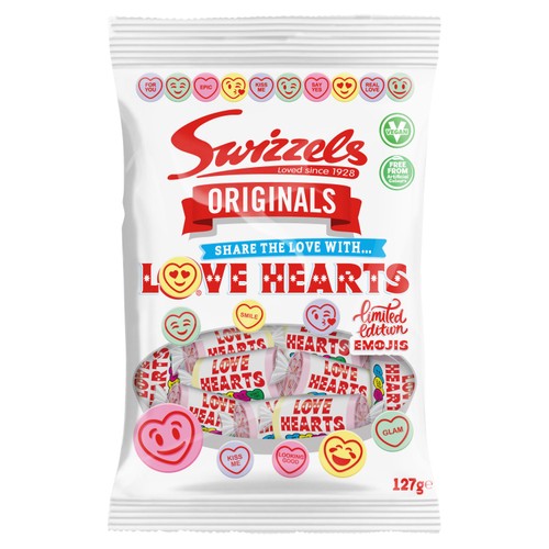 Swizzels Love Hearts fruit flavour fizzy sweets 127g (British brand)