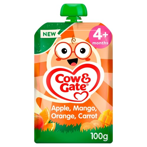 Cow  Gate Fruit Pouch Apple Mango Orange  Carrot Baby Food 4 Months