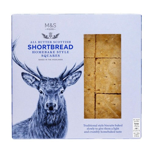 M&S all butter shortbread squares 200g, imported from the UK