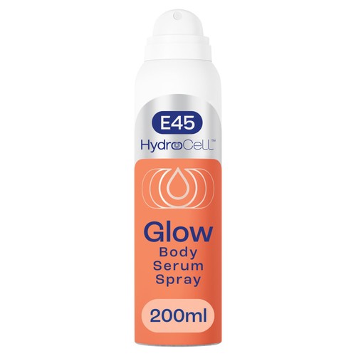 E45 Hydrocell Glow body lotion spray (British brand)