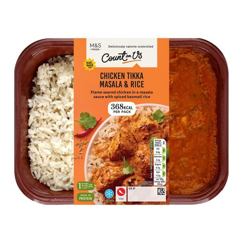 M&S Chicken Tikka Masala & Rice 400g, imported from the UK