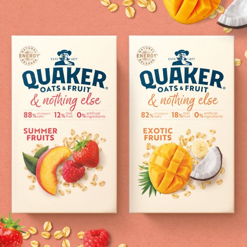 Quaker Exotic Fruits porridge sachets 33g, imported from the UK