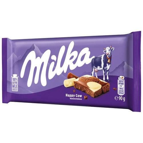 Milka milk and white chocolate bar 90g, imported from the UK
