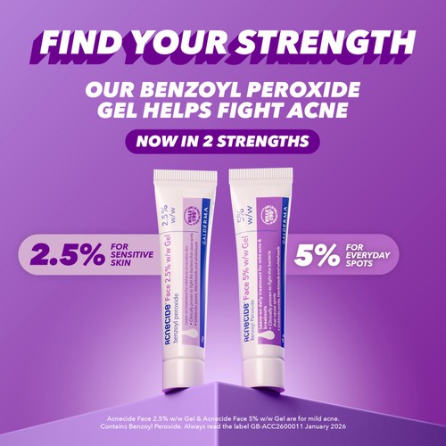 Acnecide spot treatment gel with benzoyl peroxide 15g - British product