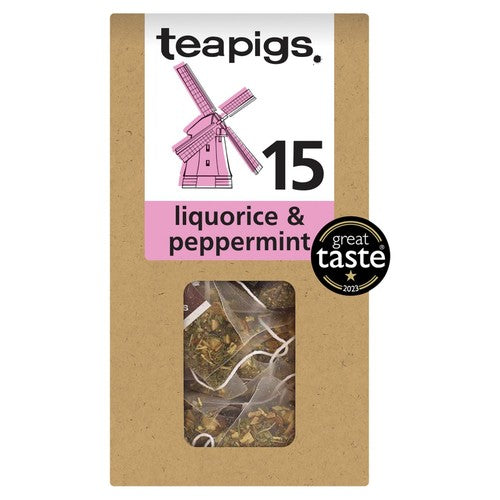 Teapigs liquorice and peppermint herbal tea bags 15 pack (British brand)