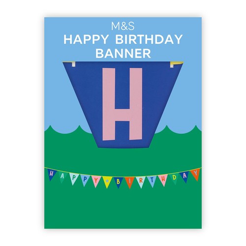 M&S Happy Birthday bunting banner 3m, imported from the UK