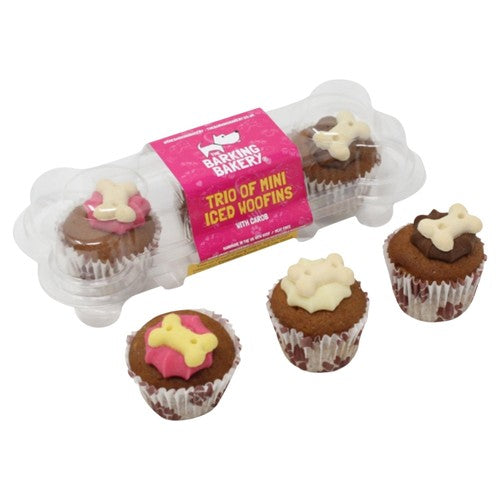 The Barking Bakery Mini Iced Woofins dog treats (British brand)