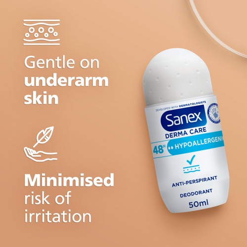 Sanex Derma Care hypoallergenic deodorant roll-on 50ml (British brand)