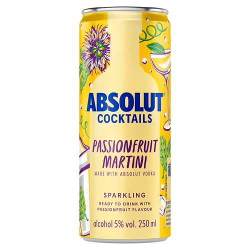 Absolut passionfruit martini canned cocktail 25cl - British product