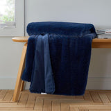 Catherine Lansfield Glamour Fur Throw Navy