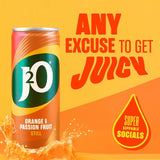 J2O Orange & Passionfruit soft drink 12 x 250ml, UK version