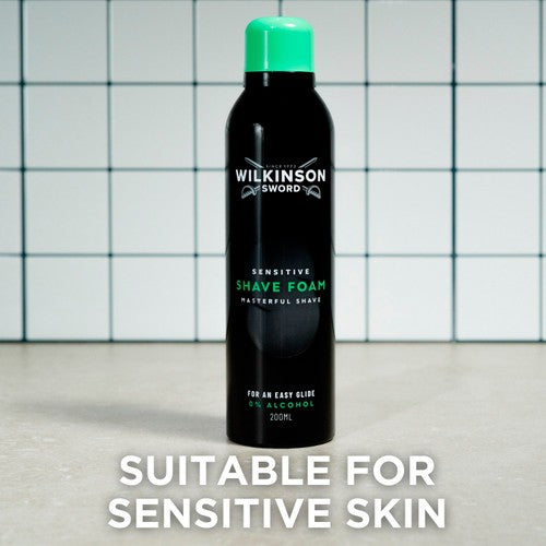 Wilkinson Sword sensitive shave foam for men 200ml (British brand)