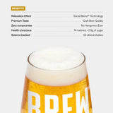 Impossibrew alcohol free lager with Social Blend, imported from the UK