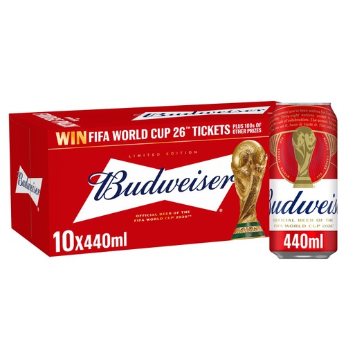 Budweiser lager beer cans 10 x 440ml - British product