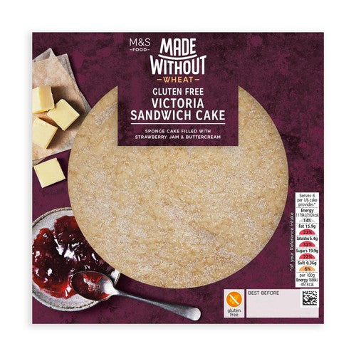 M&S Victoria Sandwich gluten-free cake 375g, imported from the UK