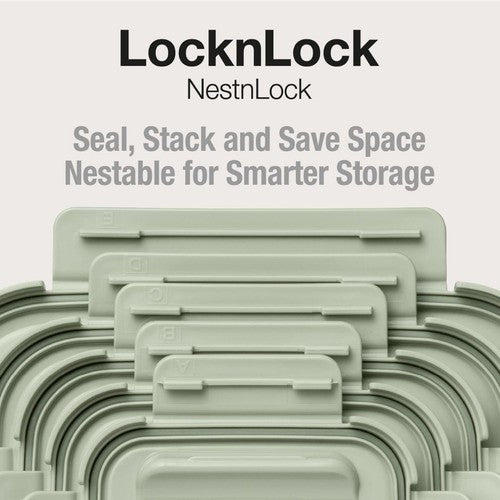 LocknLock NestnLock Sage Green food storage container set 3pc, UK version