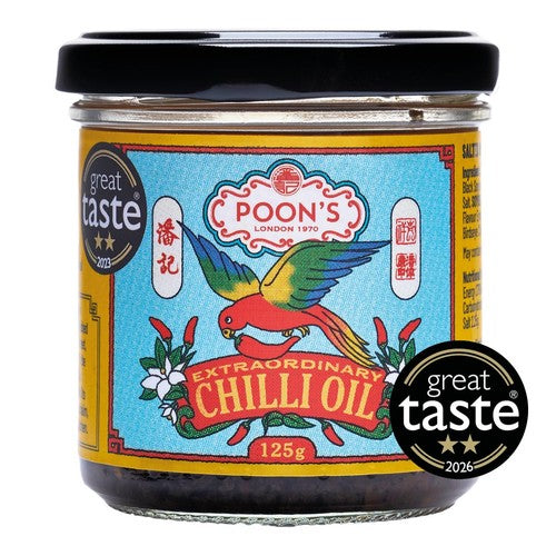 Poon's London Extraordinary Chilli Oil 125g, imported from the UK