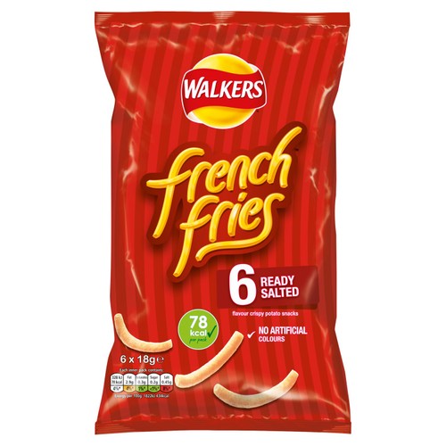 Walkers French Fries Ready Salted crisps 6x18g (British brand)