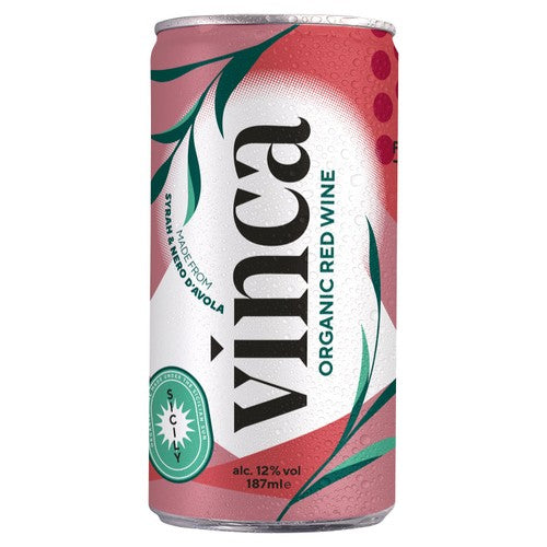 Vinca organic red wine can 187ml sourced from the UK (British brand)