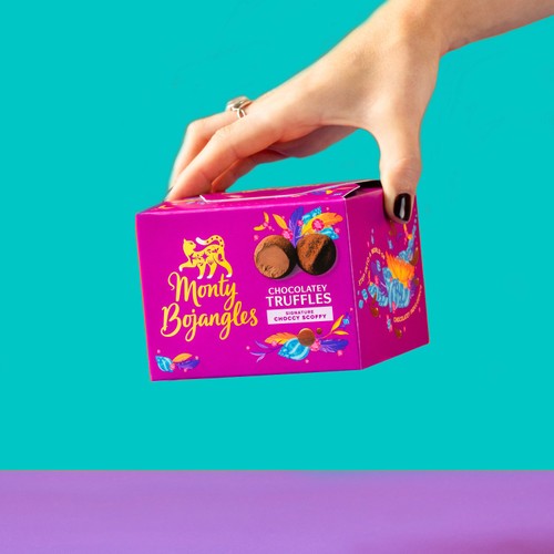 Monty Bojangles cocoa dusted chocolate truffles box with 14 pieces, imported from the UK